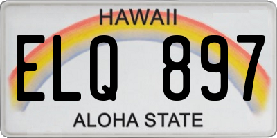 HI license plate ELQ897