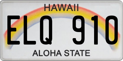 HI license plate ELQ910