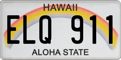 HI license plate ELQ911