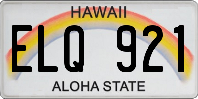 HI license plate ELQ921
