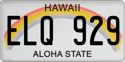 HI license plate ELQ929