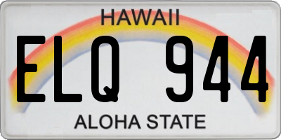 HI license plate ELQ944