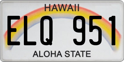 HI license plate ELQ951