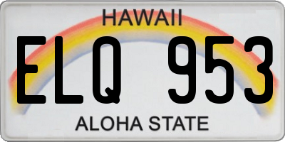 HI license plate ELQ953