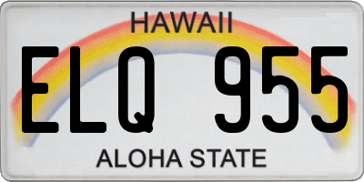 HI license plate ELQ955