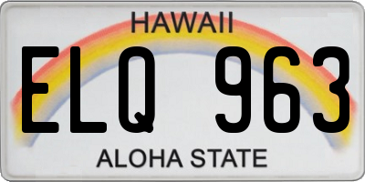 HI license plate ELQ963