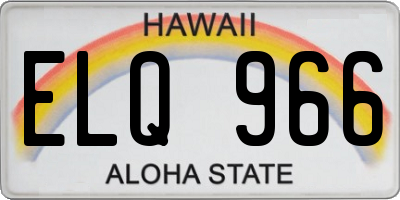 HI license plate ELQ966