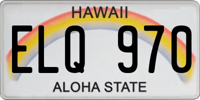 HI license plate ELQ970