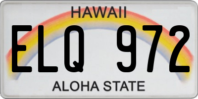 HI license plate ELQ972