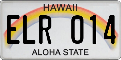 HI license plate ELR014