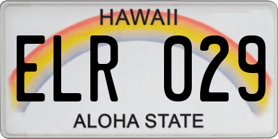HI license plate ELR029