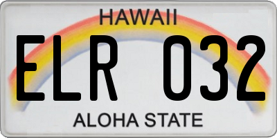 HI license plate ELR032