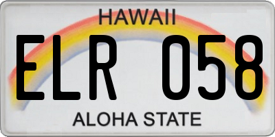 HI license plate ELR058