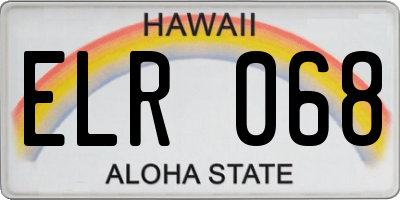 HI license plate ELR068