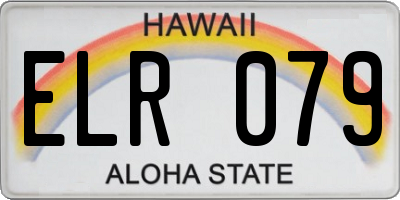 HI license plate ELR079