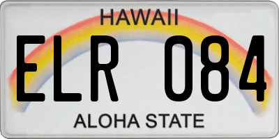 HI license plate ELR084