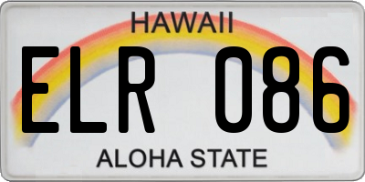 HI license plate ELR086
