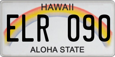 HI license plate ELR090