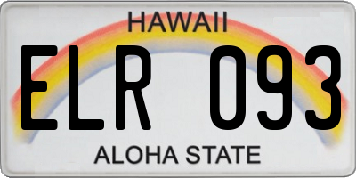 HI license plate ELR093