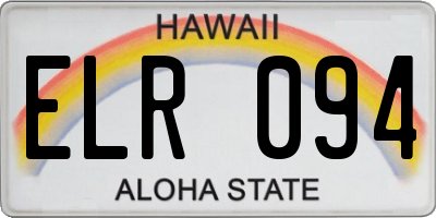 HI license plate ELR094