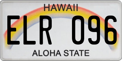 HI license plate ELR096