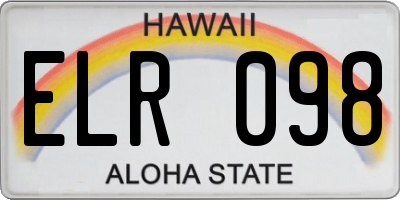 HI license plate ELR098