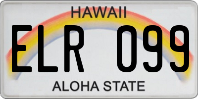 HI license plate ELR099