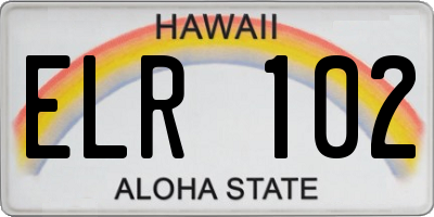 HI license plate ELR102
