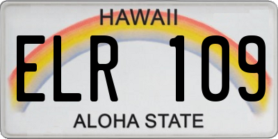 HI license plate ELR109
