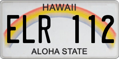 HI license plate ELR112