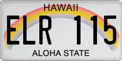 HI license plate ELR115