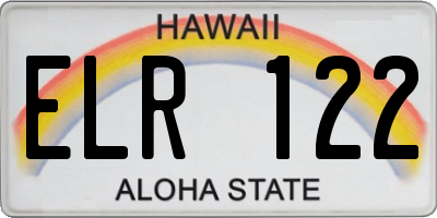 HI license plate ELR122