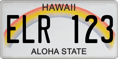 HI license plate ELR123