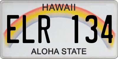 HI license plate ELR134