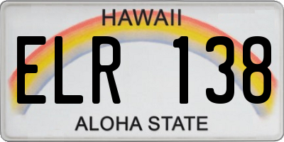 HI license plate ELR138