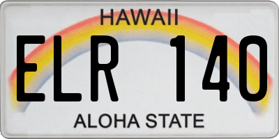 HI license plate ELR140