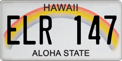 HI license plate ELR147