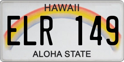HI license plate ELR149