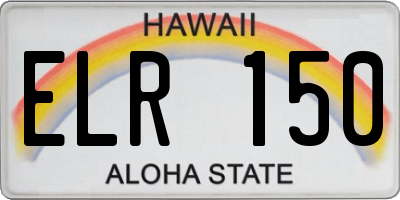 HI license plate ELR150