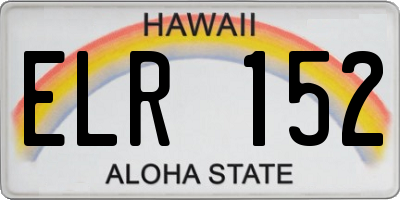 HI license plate ELR152