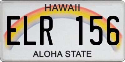 HI license plate ELR156
