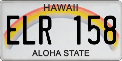 HI license plate ELR158