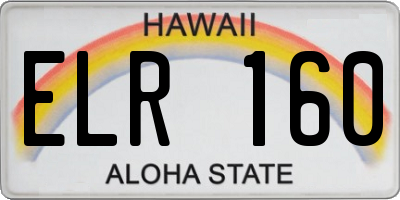HI license plate ELR160