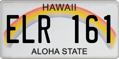 HI license plate ELR161