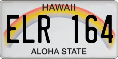HI license plate ELR164