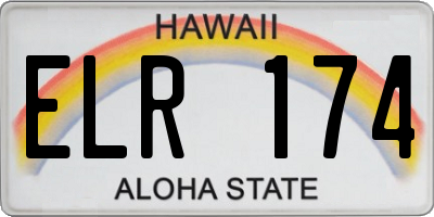 HI license plate ELR174