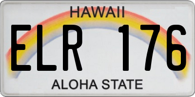 HI license plate ELR176
