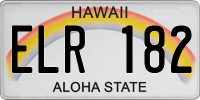HI license plate ELR182