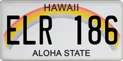 HI license plate ELR186