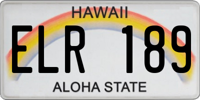 HI license plate ELR189